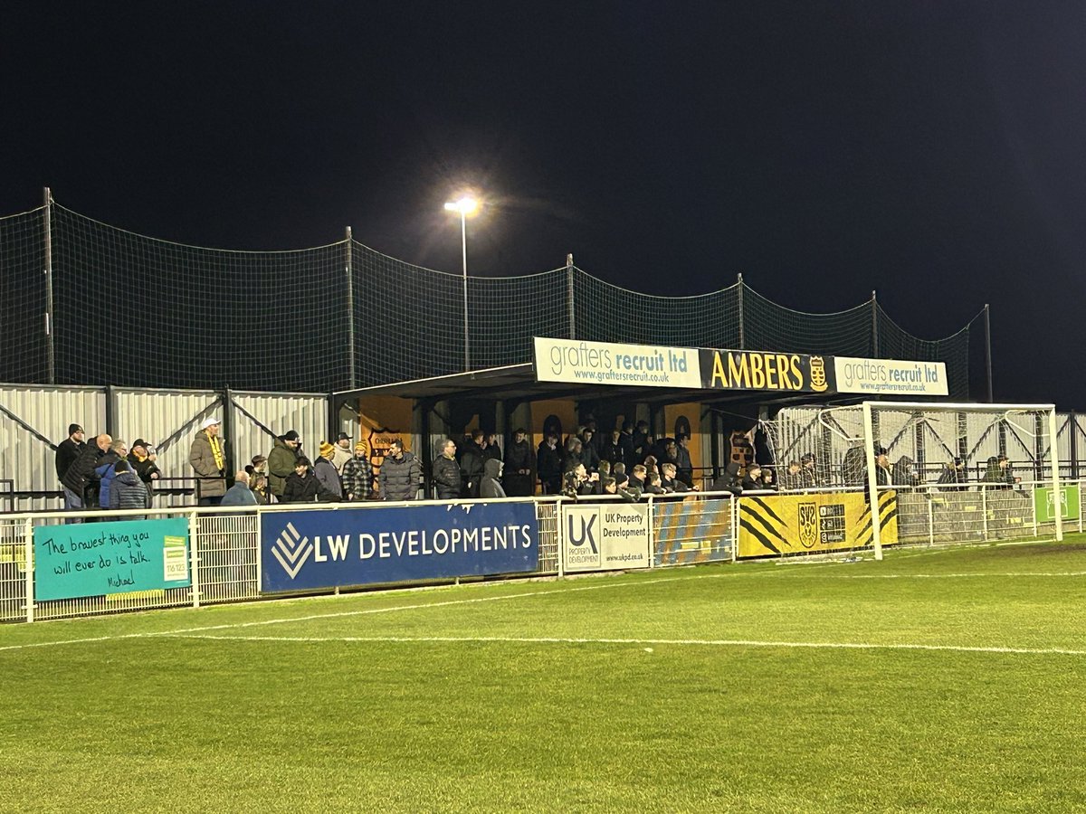 sairs76's tweet photo. @cheshuntfcscore  @CheshuntSupClub great to see so many fans behind the goal tonight making plenty of noise  COYA🧡🖤 https://t.co/uhXiH9LUoq