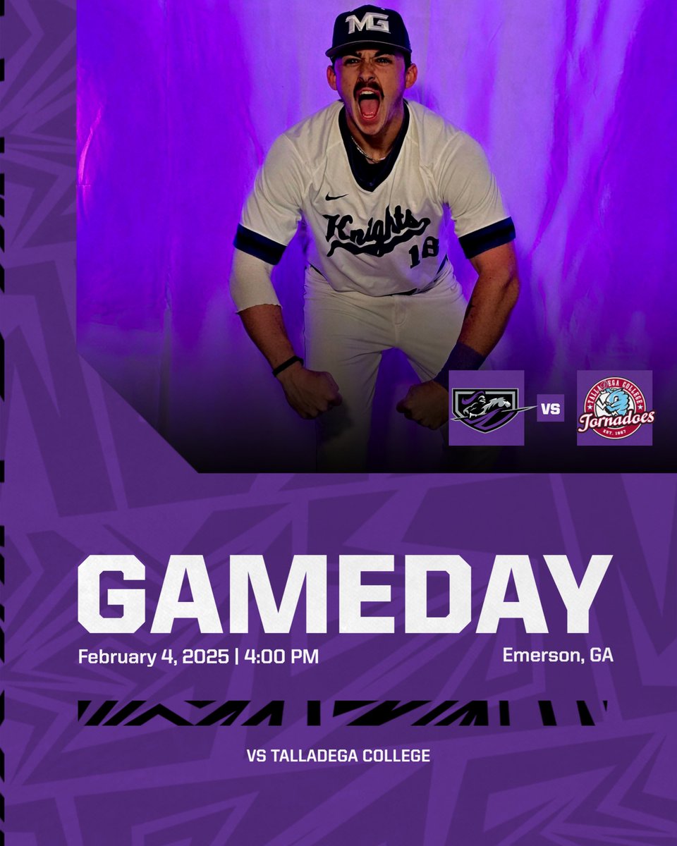 Benjamin Browne (@benbrownemgs) on Twitter photo The Knights are back in action today as they head north to Emerson, GA to take on the Talladega College Tornadoes!
โฐ 4:00 PM
๐Emerson, GA
๐ Talladega College
#GoKnights
<a href="/M_G_Baseball/">Middle GA Baseball</a> The Knights are back in action today as they head north to Emerson, GA to take on the Talladega College Tornadoes!
โฐ 4:00 PM
๐Emerson, GA
๐ Talladega College
#GoKnights
<a href="/M_G_Baseball/">Middle GA Baseball</a>