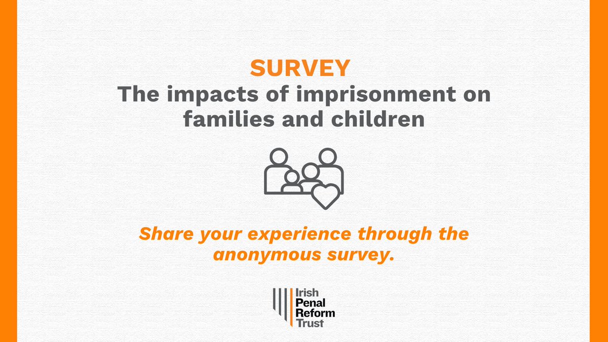 👨‍👩‍👧‍👧 Do you have a family member in prison?

We want to better understand how poverty impacts children, young people and their families when a family member is imprisoned.

✍️ Fill in the anonymous survey: iprt.ie/latest-news/su…

Please share with people who have family in prison.