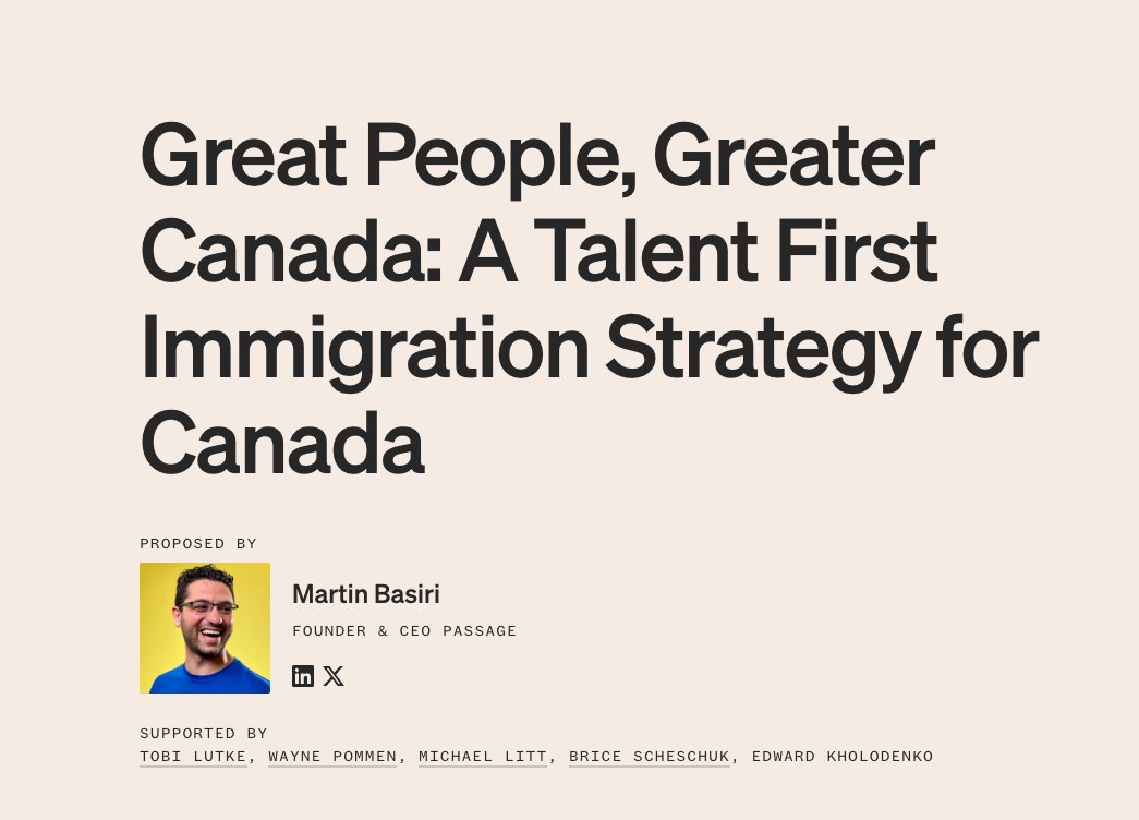 Build Canada (@build_canada) on Twitter photo The world's most innovative companies compete for top talent. It's time Canada competed the same way for immigrants. The world's most innovative companies compete for top talent. It's time Canada competed the same way for immigrants.