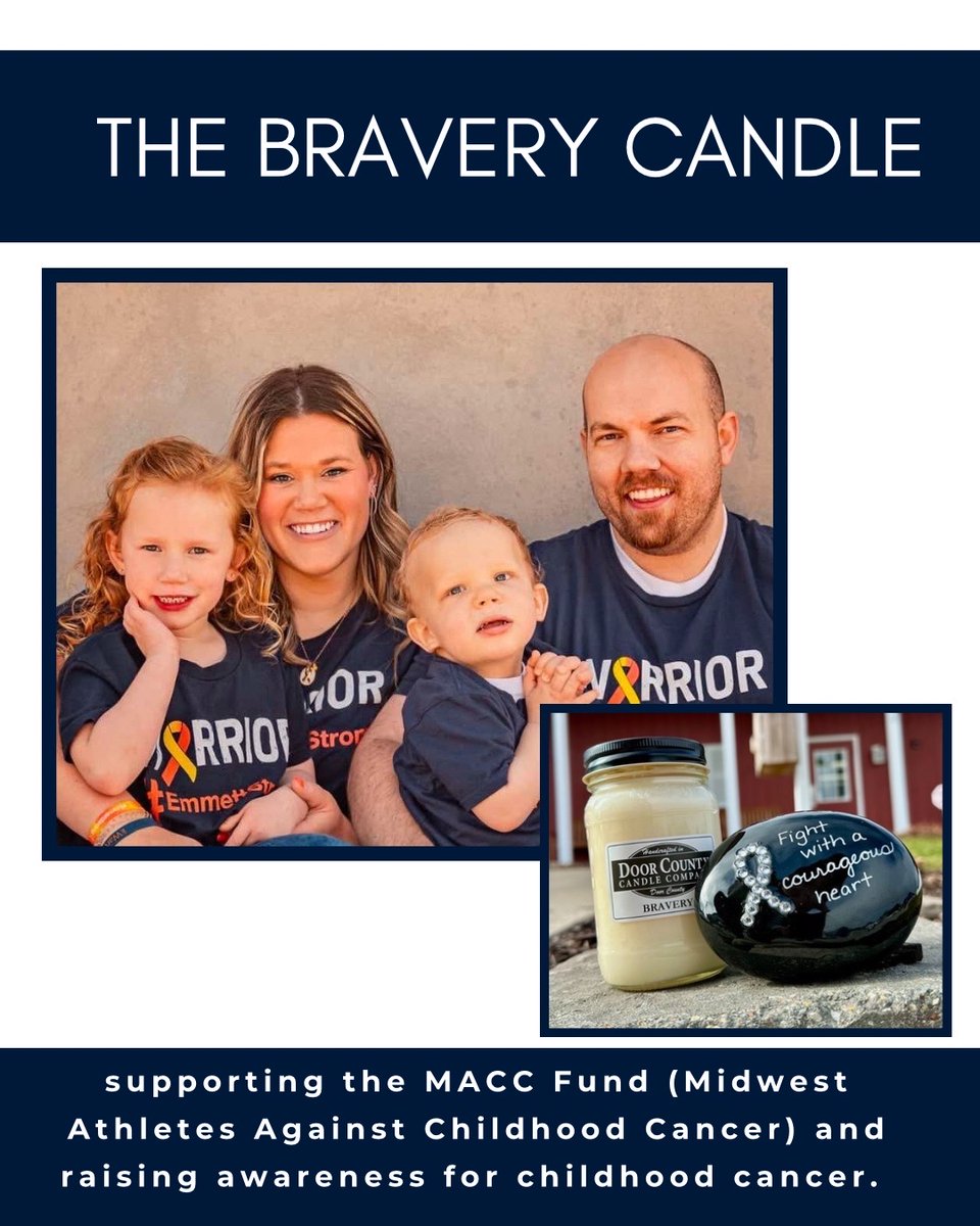 DoorCoCandle's tweet photo. Introducing the relaunch of our Support a Cause candle, Bravery. supporting the MACC Fund (Midwest Athletes Against Childhood Cancer) We are proud to announce that 100% of the profits from the Bravery candle will be donated to the MACC Fund.
 
#candlescreatingchange https://t.co/0GpcsptYWu