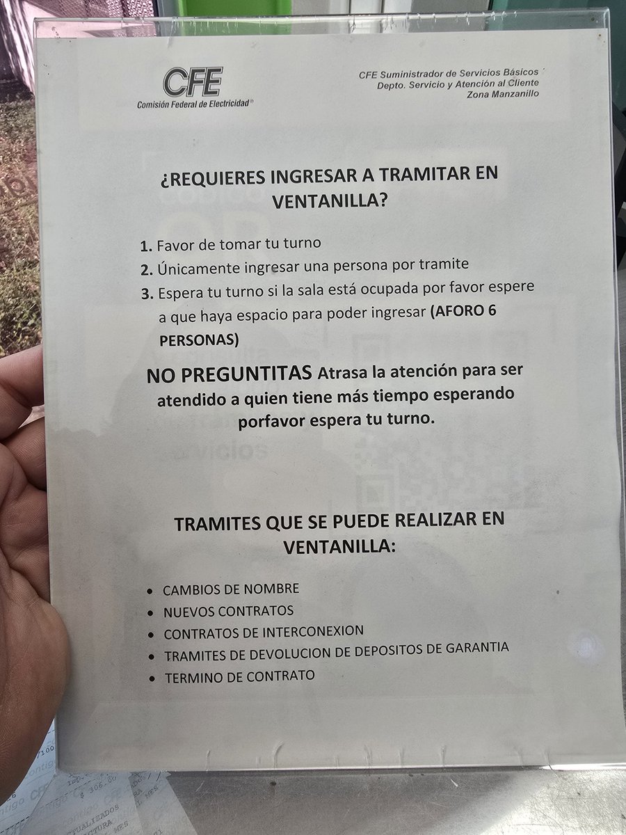 Luiser0103's tweet photo. Por favor no hacer preguntitas en ventanilla #cfe #profeco  #MexicoLibreYSoberano https://t.co/v3ywU0CJXH