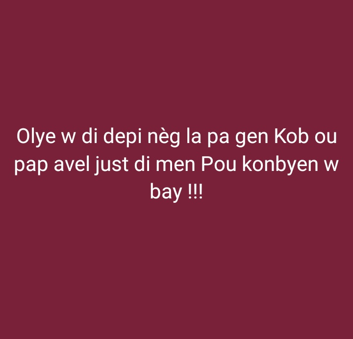 BiznizPam's tweet photo. Sa ka bay jounen an Oui Expert ki pa Rnmn crevito yo 😂😂😂 https://t.co/HvIWLxZlRK