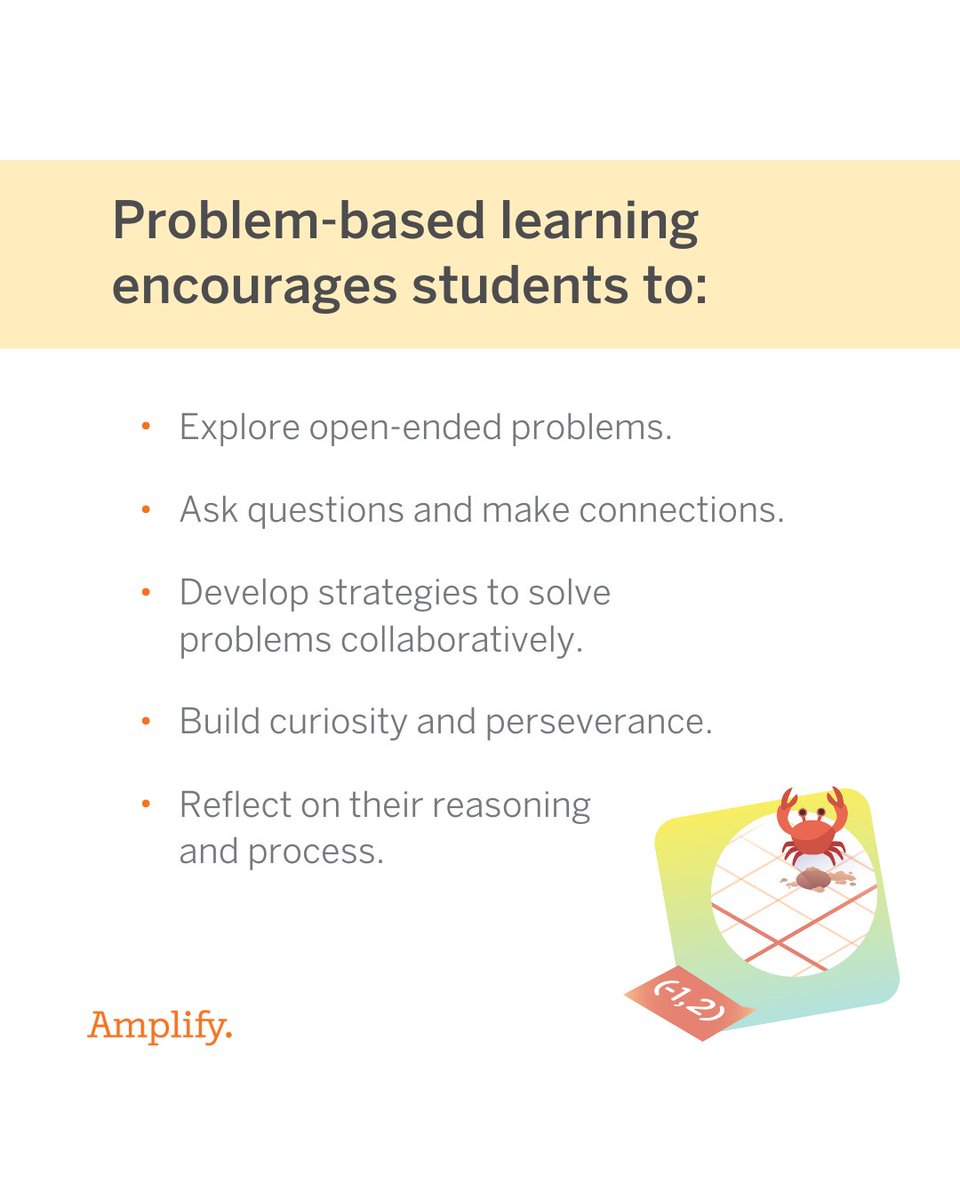 🧠 Research shows math instruction works best when students actively tackle problems together. 

💡 Known as problem-based learning, this method prioritizes dynamic discussions over teacher demonstrations.

👀 Keep reading: at.amplify.com/4jaKVII
