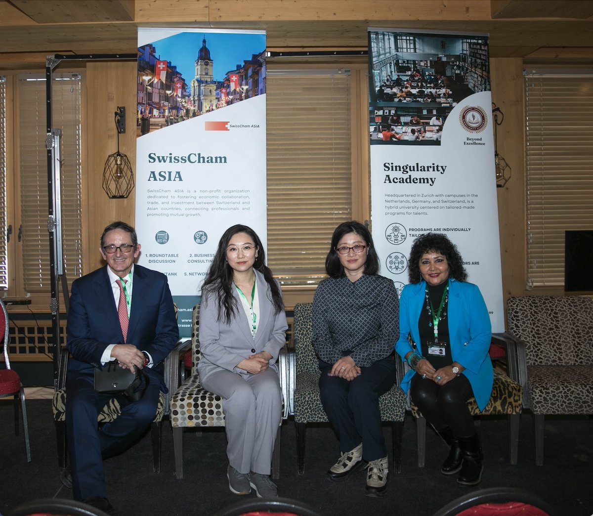 SingularityAca2's tweet photo. 🌎 Empowering Global Collaboration for the Intelligent Age at Davos

🕒 On January 22, during the World Economic Forum (WEF) week in Davos, Singularity Academy proudly supported “Collaboration for the Intelligent Age Between Europe, Switzerland, and Asia”, an impactful event hosted by SwissCham Asia at the Morosani Hotels Davos. The event brought together visionary female leaders to explore the power of cross continental partnerships in shaping the future of technology, education, and industry.

🎤 Key Speakers:
Prof. Dr. ir. Ying Zhang– President, Singularity Academy 
Audrey Ma – Vice President, REFIRE  
Prof. Dr. Irene Ng – Group CEO, Dataswyft Ltd., U.K. 
Gulnara Salimova – President, Swiss-Uzbek Chamber 
Ms. Nadira Panjwani – Chair, Panjwani Foundation and Trust

👉 Moderated by Dr. iur. Urs Lustenberger  President of SwissCham ASIA, the discussion focused on building meaningful partnerships across borders to address global challenges and opportunities in the intelligence age. We are grateful to ikram sehgal, Founder of Pathfinder Group, for his invaluable support in making this event a success.

📢 Stay tuned for the workshop video, coming soon!#CollaborationForTheIntelligentAge #Davos2025 #GlobalPartnerships 
#WomenInLeadership #Innovation #SingularityAcademy #PathfinderGroup 
#CrossContinentalCollaboration #FutureOfTechnology #AI #Sustainability 
#SmartEducation #GlobalLeadership #TechInnovation #StrategicPartnerships 
#IntelligentAge #GlobalNetworking #EmpoweringWomen #LeadershipInTech 
#DigitalTransformation #NextGenLeadership #SmartCities #EnergyInnovation 
#FutureOfWork #BuildingTheFuture