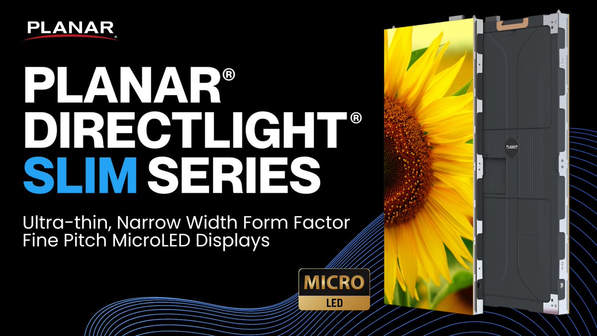 planarsystems's tweet image. Introducing our slimmest #LED display yet! The new Planar DirectLight Slim #MicroLED #videowall display features an ultra-thin, narrow width form factor to accommodate tightly curved and space-constrained applications with minimal colorshift. More on the latest additions to our