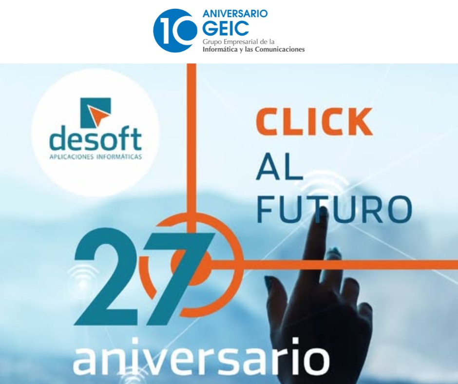 GEIC_DICE's tweet photo. Desde el #GEIC_DICE felicitamos a #DesoftAniversario27 por su experiencia en el sector TIC, apostando por la #TransformaciónDigital de la sociedad cubana y erigiéndose como líder en la prestación de Software como servicio.
@desoft_empresa
#SomosGEIC
#GEIC10moAniversario https://t.co/5kSiwrk8IE