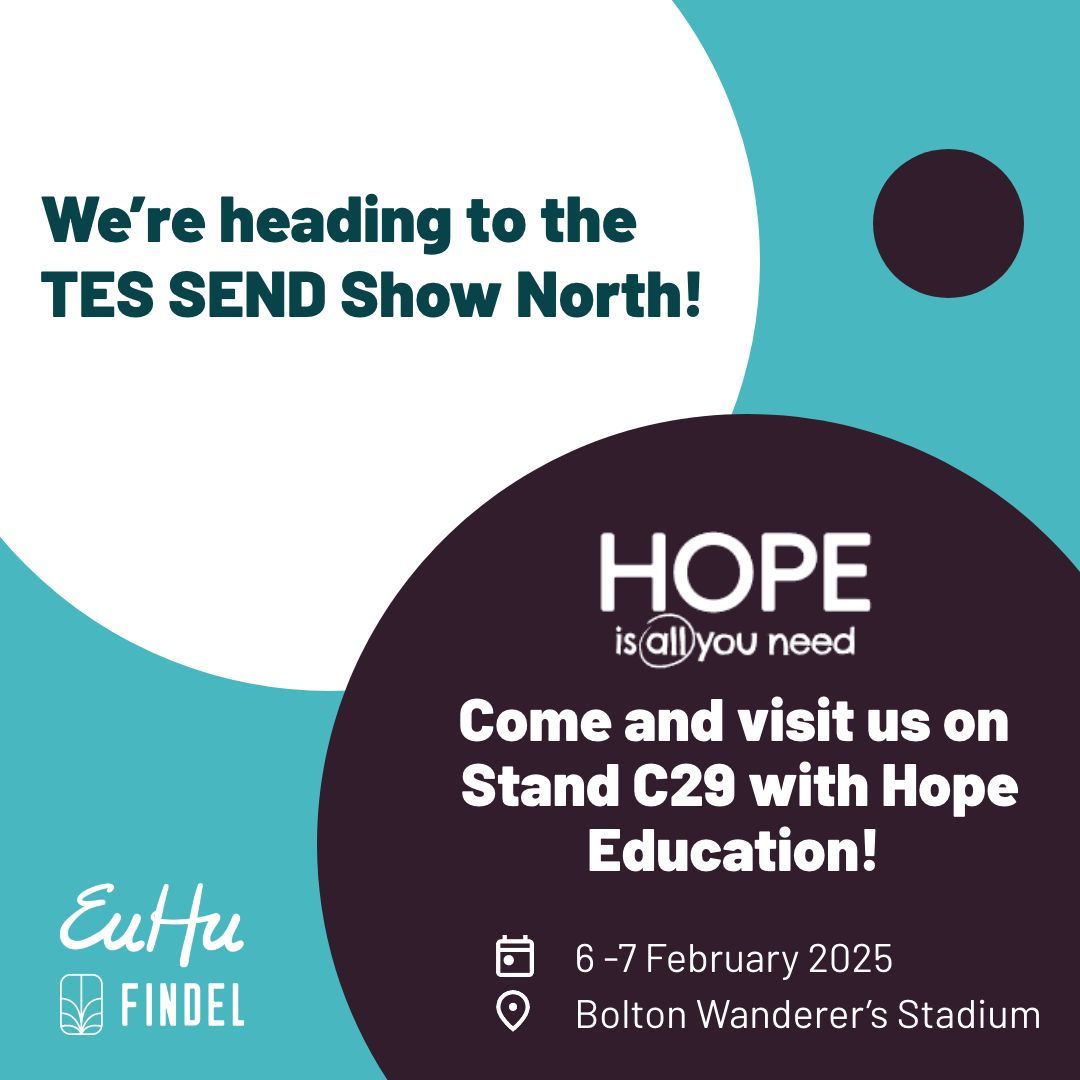 As part of the Findel family of brands, EuHu and Hope are working together to support inclusive teaching and learning. We’ll be at the TES SEND Show North, sharing our latest resources designed to support SEND learners and educators. 
📍 Come and say hello at stand C29 – we’d