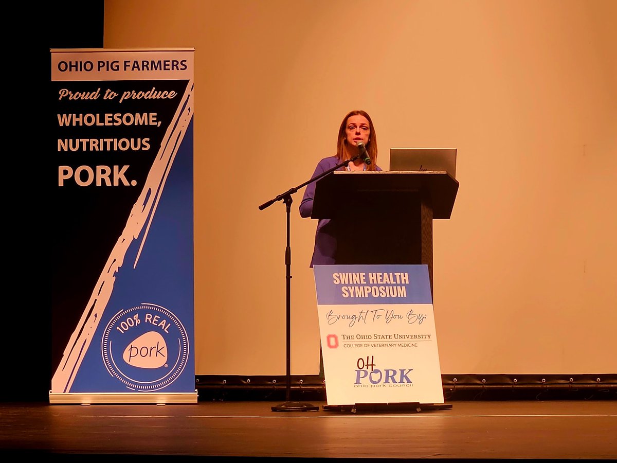 Happening now in the auditorium! 

Dr. Kristy Shaw, Assistant State Vet, is sharing the latest news from the Ohio Department of Agriculture. #OHPork