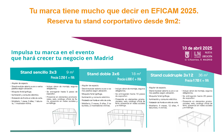 ¡Todavía estás a tiempo! Asegura la presencia de tu marca en la feria <a href="/Eficam/">EFICAM</a>  2025. 

El evento se celebra en <a href="/LaNaveMadrid/">La Nave</a> el próximo 10 de abril. Contamos con más del 50% del espacio reservado!

👉Más info: eficam.es

#energia #eficienciaenergetica #aerotermia