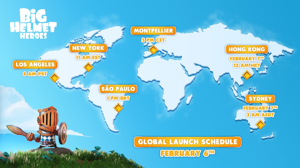 Tick tock... ⏳

It's almost time to wear your most beautiful helmet!

#BigHelmetHeroes launches on Steam on February 6th at 5:00 PM CET! ⭐Mark your calendars and check your local time zone so you don’t miss the release!

We can't wait to hear your feedback 🙃