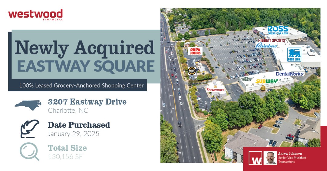 WestFin's tweet photo. 🚀 Westwood Financial expands in Charlotte! We’ve acquired Eastway Square, a 130K SF grocery-anchored center, strengthening our Sunbelt footprint.
🏡 Anchored by Food Lion + tenants like Ross, WingStop &amp; Showmars
📍 Prime location #CharlotteNC #RetailRealEstate #GroceryAnchored https://t.co/lfovUdkARB