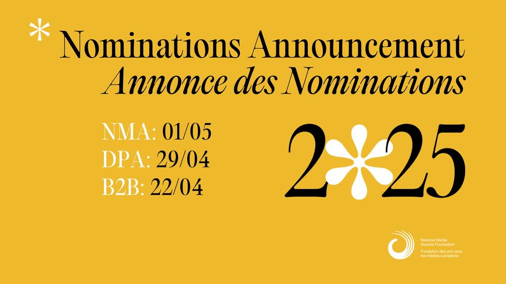 Digital Publishing Awards π¨π¦ (@dpawards) on Twitter photo π’ Mark your calendars! π Nominees for <a href="/DPAwards/">Digital Publishing Awards π¨π¦</a> will be announced on April 29, <a href="/NMA_B2B/">National Magazine Awards: B2B π¨π¦</a> on April 22, and <a href="/MagAwards/">National Magazine Awards π¨π¦</a> on May 1.
π’ RΓ©servez la date ! π Les finalistes des <a href="/DPAwards/">Digital Publishing Awards π¨π¦</a> seront annoncΓ©s le 29 avril, des <a href="/NMA_B2B/">National Magazine Awards: B2B π¨π¦</a> le 22 avril et des <a href="/MagAwards/">National Magazine Awards π¨π¦</a> le 1er mai. π’ Mark your calendars! π Nominees for <a href="/DPAwards/">Digital Publishing Awards π¨π¦</a> will be announced on April 29, <a href="/NMA_B2B/">National Magazine Awards: B2B π¨π¦</a> on April 22, and <a href="/MagAwards/">National Magazine Awards π¨π¦</a> on May 1.
π’ RΓ©servez la date ! π Les finalistes des <a href="/DPAwards/">Digital Publishing Awards π¨π¦</a> seront annoncΓ©s le 29 avril, des <a href="/NMA_B2B/">National Magazine Awards: B2B π¨π¦</a> le 22 avril et des <a href="/MagAwards/">National Magazine Awards π¨π¦</a> le 1er mai.