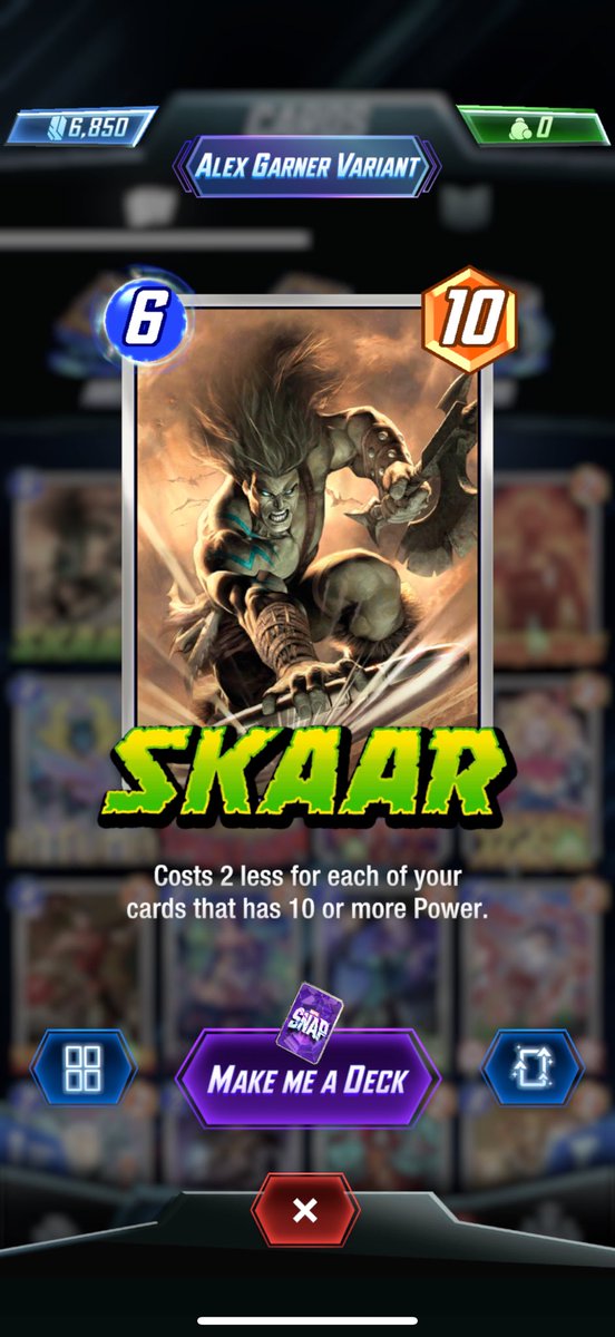 ceejayyalt's tweet photo. Another milestone variant from the shop has been added to my SNAP collection!
#SKAAR
#SnapVariant
#MARVELSNAP https://t.co/iuQdm4Ngzs