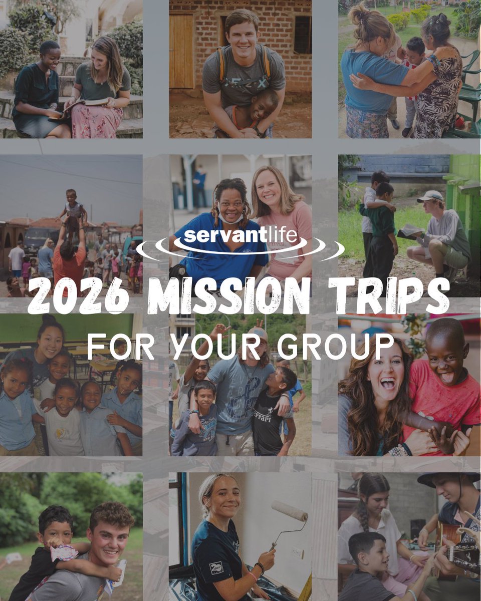 servantlife's tweet photo. Our 2026 mission trip dates are live! Start planning your 2026 mission trip with our year-round trip dates! https://t.co/y5BLIyfLyS https://t.co/OtIwQRTxfc