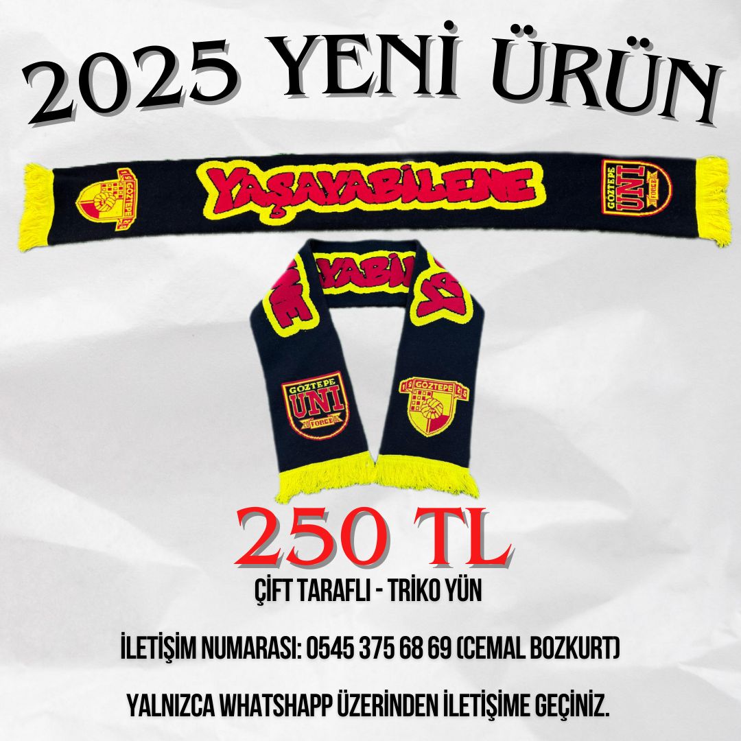 Göztepe UniForce olarak,“Yaşayabilene güzel” sözünden ilham aldığımız bu özel atkı, Göztepe ruhunu boynunuzda taşıyabileceğiniz bir sembol.
