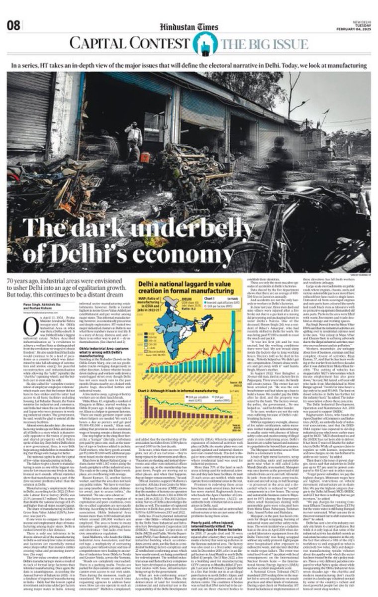 Delhi will vote tomorrow to elect a new govt. 
Our newsroom got together to tell the story of Delhi’s evolving geography, society &amp; economy in these elections. This is what we thinks makes Politics &amp; not the nauseating polemics or conspiracy theories 1/n