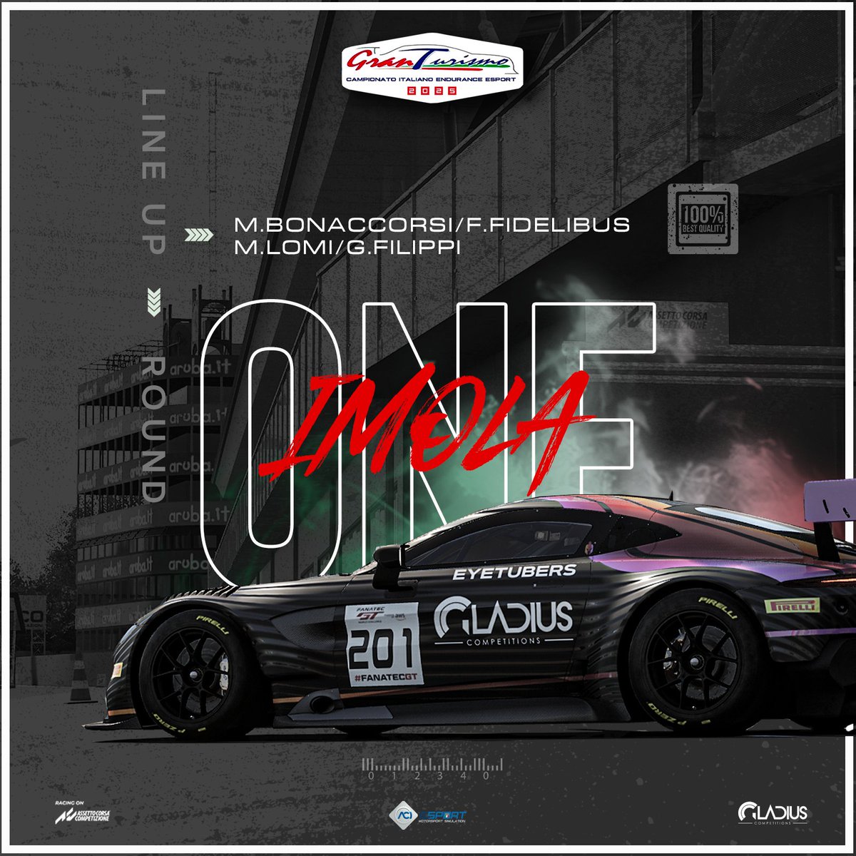 Gladius Competitions (@gladius_c) on Twitter photo Today marks the start of the new season of the Italian Endurance GT3 ACI ESport Championship. <a href="/drivingitalia/">DrivingItalia.NET</a>
We will compete with two teams and aim for the top. #gladiuscompetition Racing on <a href="/AC_assettocorsa/">Assetto Corsa</a> Competizione
Live on I twitch.tv/grandprix_tv Today marks the start of the new season of the Italian Endurance GT3 ACI ESport Championship. <a href="/drivingitalia/">DrivingItalia.NET</a>
We will compete with two teams and aim for the top. #gladiuscompetition Racing on <a href="/AC_assettocorsa/">Assetto Corsa</a> Competizione
Live on I twitch.tv/grandprix_tv