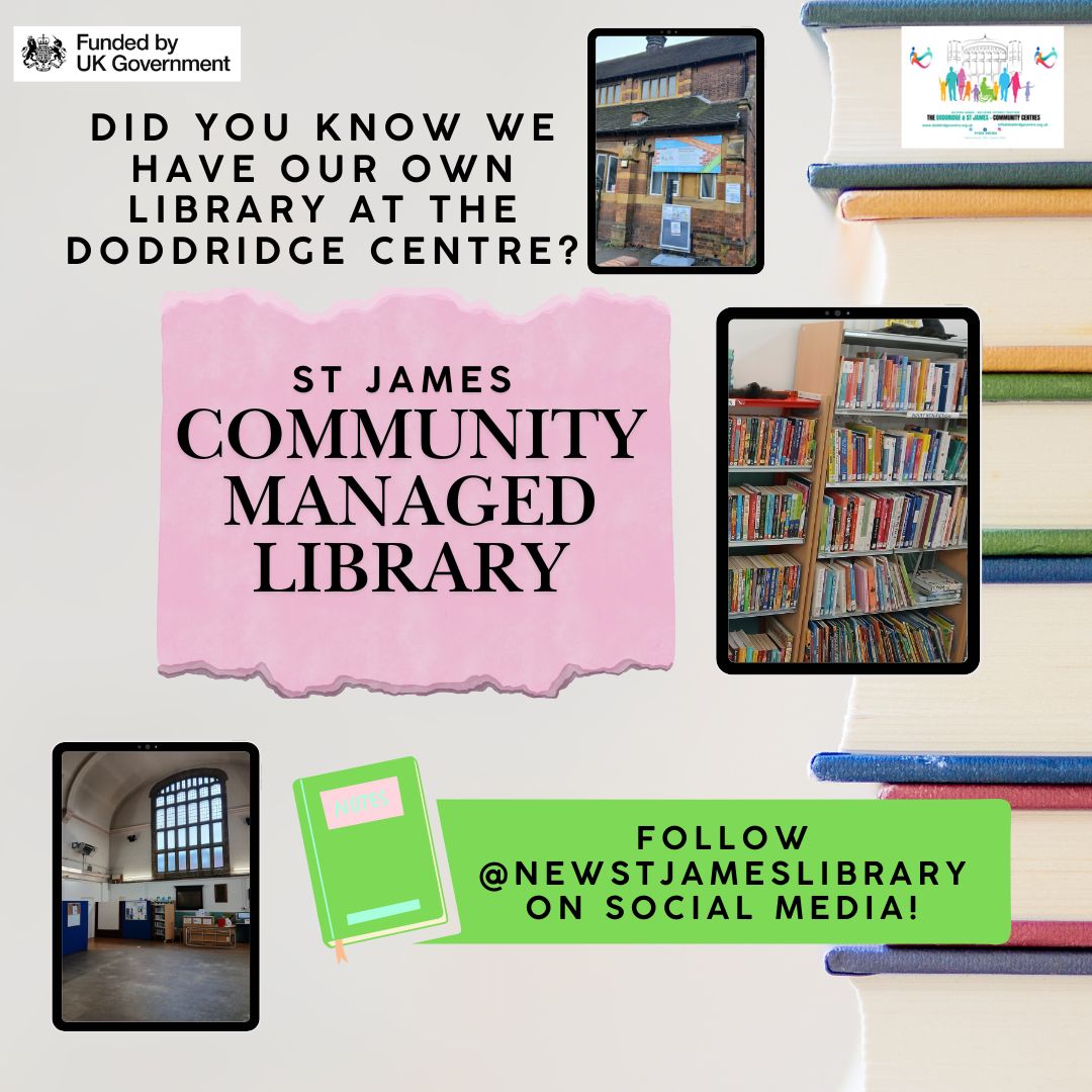 📗Did you know we have a library inside our centre? Follow St James Community Managed Library on Facebook for more information on opening times, events and more! 📗#doddridgecentre #communitylibrary #supportthecommunity #placestovisitnorthampton #book #reading #metime