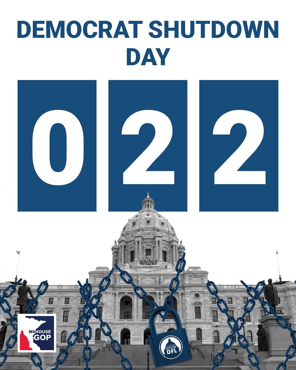 For 22 days, House Democrats have neglected their duty to Minnesota families, while still collecting their paychecks. NO WORK, NO PAY.