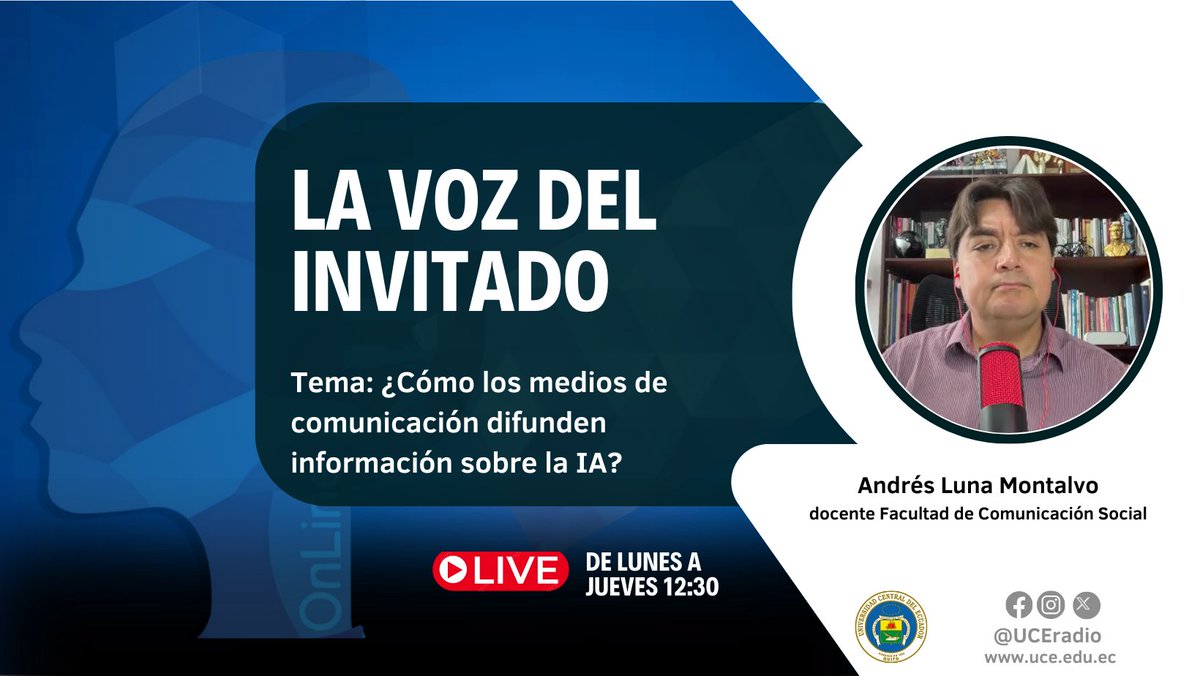 #ENTREVISTA

La demanda por conocer más sobre la Inteligencia Artificial ha sido incorporada en la agenda de los medios de comunicación.

Conoce más en nuestra siguiente entrevista:
🎙 uce.edu.ec