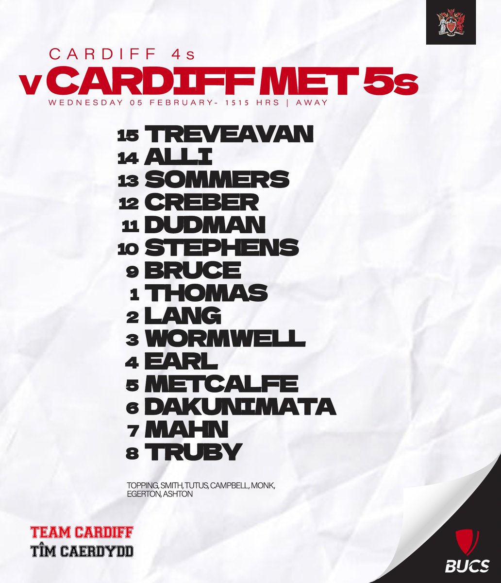 CardiffUniRugby's tweet photo. All of our mens teams are back in action this week - check out the teams #loverugby #lovecardiff
@CardiffUniSport
@CardiffAU
@BUCSsport
@MacronCardiff https://t.co/o6vtmUAPwk