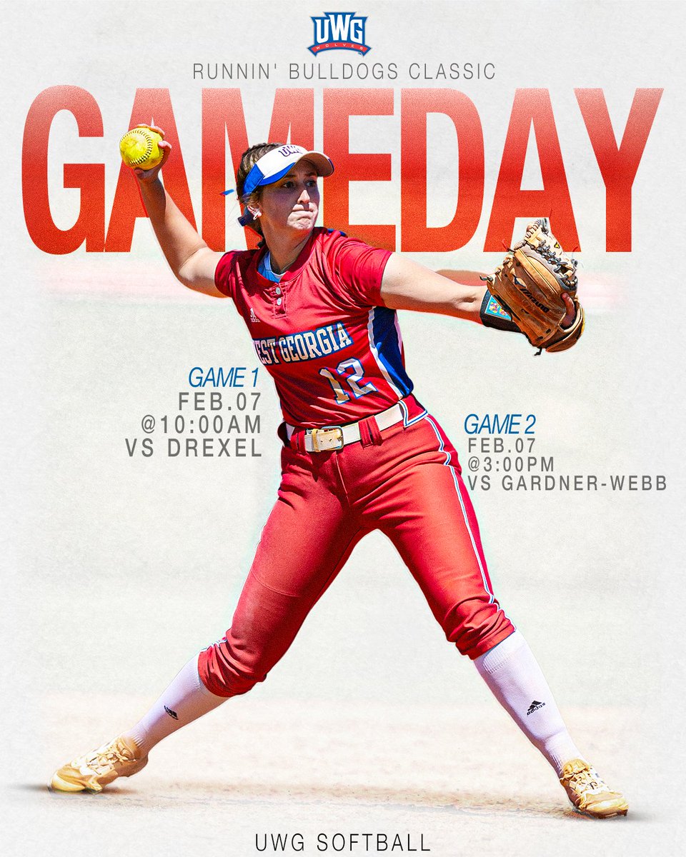 UWGSoftball's tweet photo. GAMEDAY ITS FINALLY HERE!!! 

Game 1
🆚: Drexel 
📍: Boiling Springs, NC
⏰: 10:00 a.m. ET

Game 2
🆚: Gardner-Webb 
📍: Boiling Springs, NC
⏰: 3:00 p.m. ET

#WeAreOne https://t.co/HhIrJsgwlf