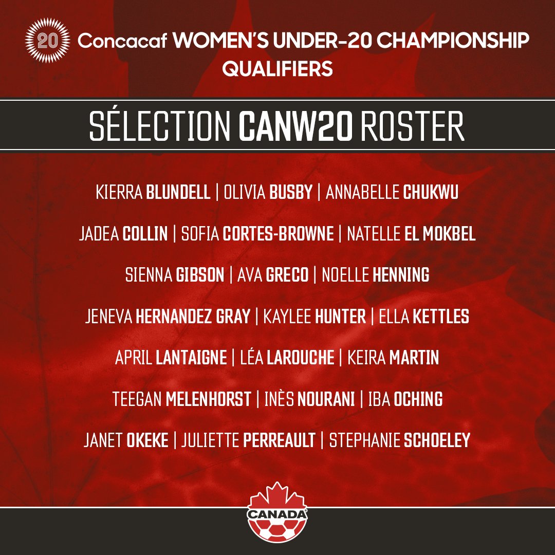 CANWNT's tweet photo. Canada Soccer announces squad for the 2025 Concacaf Women’s U-20 Qualifiers🚨