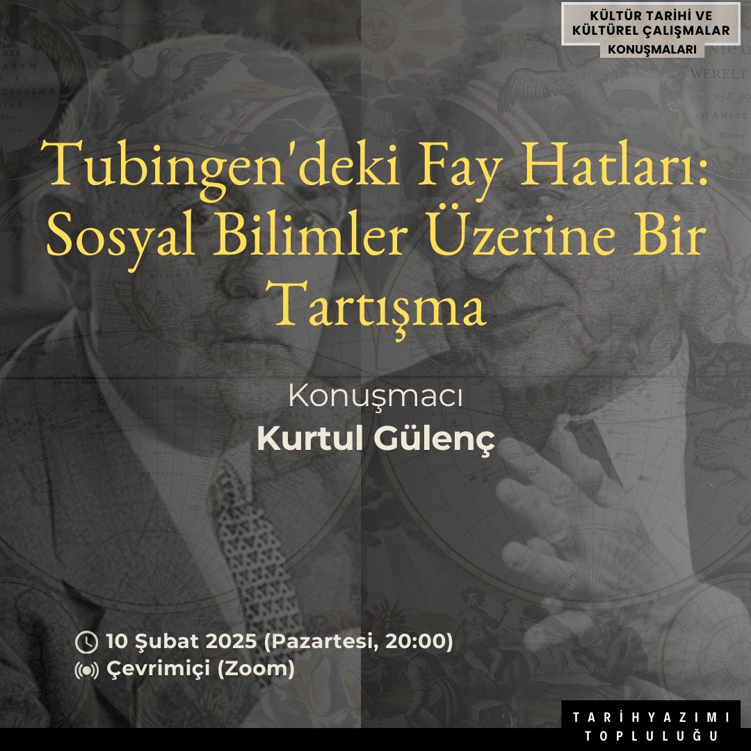 #KÜLKON devam ediyor!

10 Şubat'ta, "Tubingen'deki Fay Hatları: Sosyal Bilimler Üzerine Bir Tartışma" başlıklı konuşmasıyla Kurtul Gülenç (<a href="/kurtul_gulenc/">Kurtul Gülenç</a>) hocayı ağırlıyoruz. Adorno-Popper tartışmasını ve ilgili bağlamları konuşacağız. Bekleriz!

Kayıt: forms.gle/XRnRE263pJcY1x…