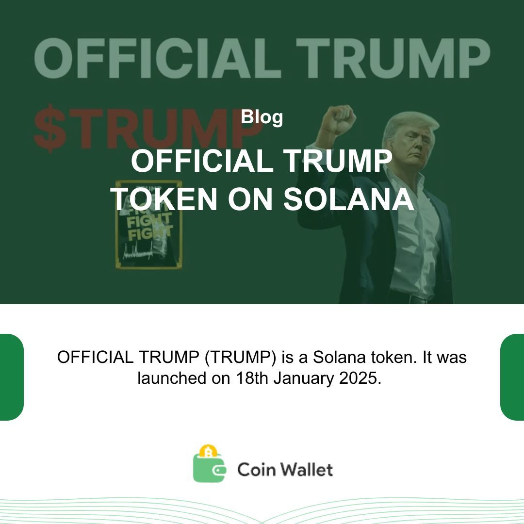 OFFICIAL TRUMP (TRUMP) is a Solana token that was launched on January 18, 2025. A post about it was shared on the official Trump account on X.

Read more here: buff.ly/4avP2v1

#coinspace #cryptowallet #cryptocurrency #crypto