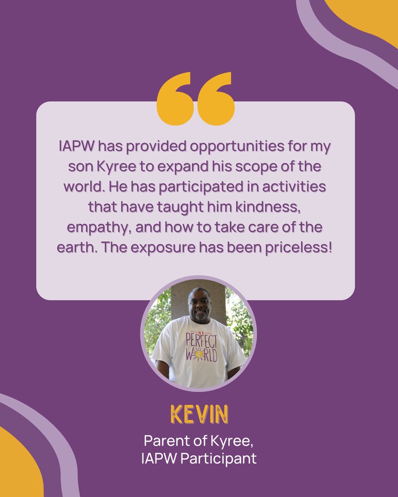PerfectWorldFdn's tweet image. IAPW empowers youth to develop empathy, leadership, &amp;amp; community-building skills. Kevin shares: “IAPW has taught my son Kyree kindness, empathy, &amp;amp; how to care for the earth. The exposure has been priceless.” 💛 Learn more: iapw.org/our-work