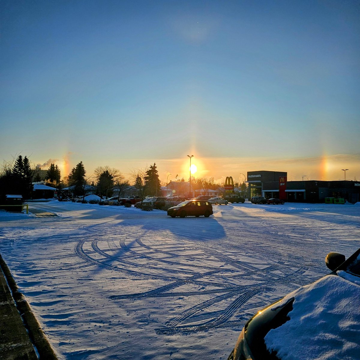 hey it's so cold that the sun is shooting lasers