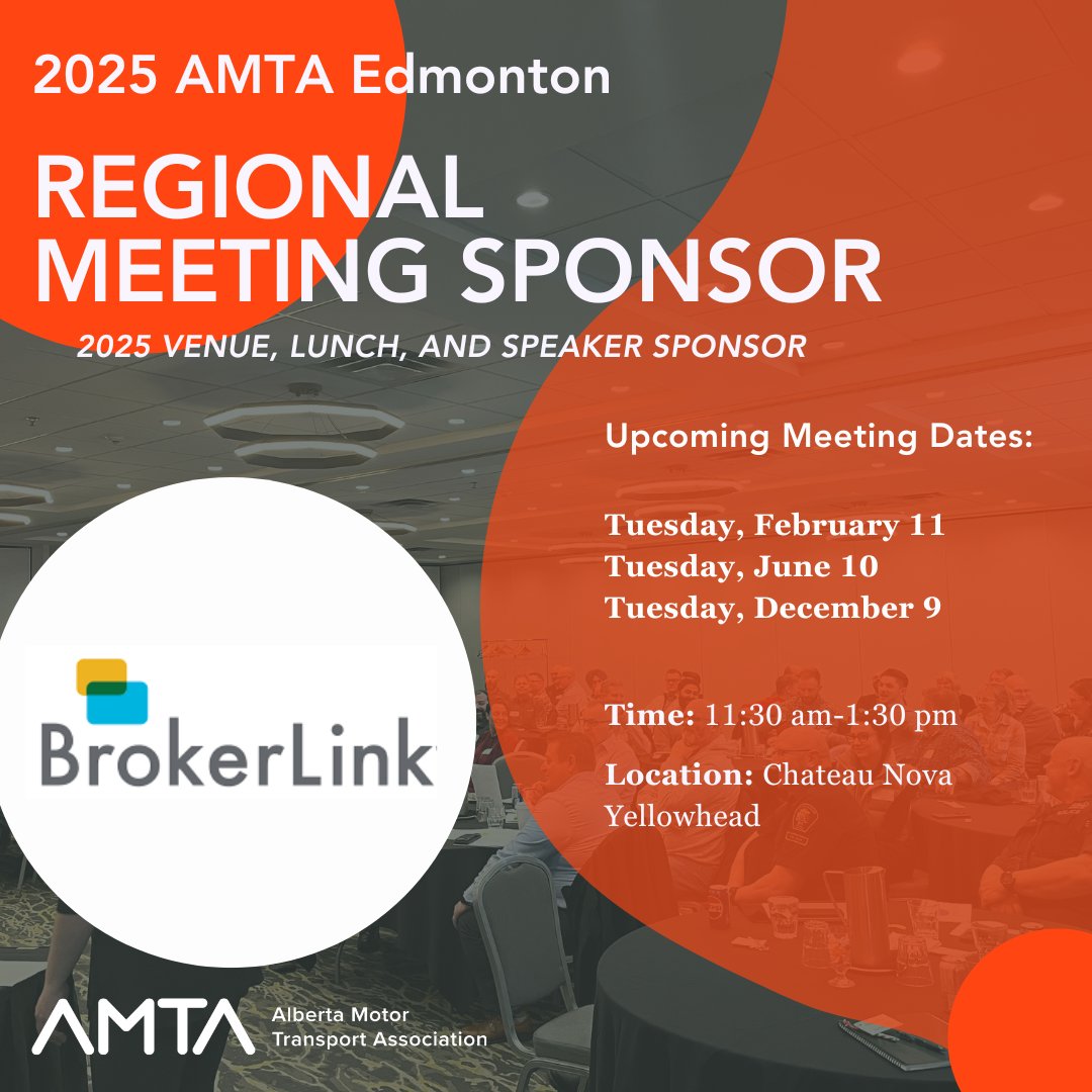 Introducing our 2025 AMTA Edmonton Regional Meeting sponsor, BrokerLink. We are thrilled to have BrokerLink return for another year as our 2025 Venue, Lunch, and Speaker Sponsor.

Register now for our upcoming Edmonton Regional Meeting next week on Feb 11: ow.ly/svbk50UPSJL