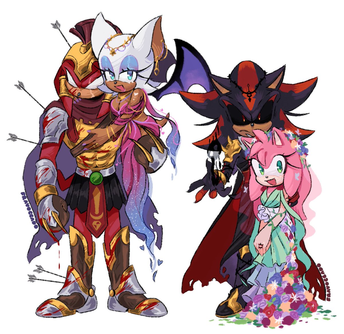 Fravoccado's tweet photo. Can you label these two Greek couples? 👀👀👀
#ShadowTheHedgehog #AmyRose #Shadamy #Knuxouge https://t.co/lXso7X1KJY