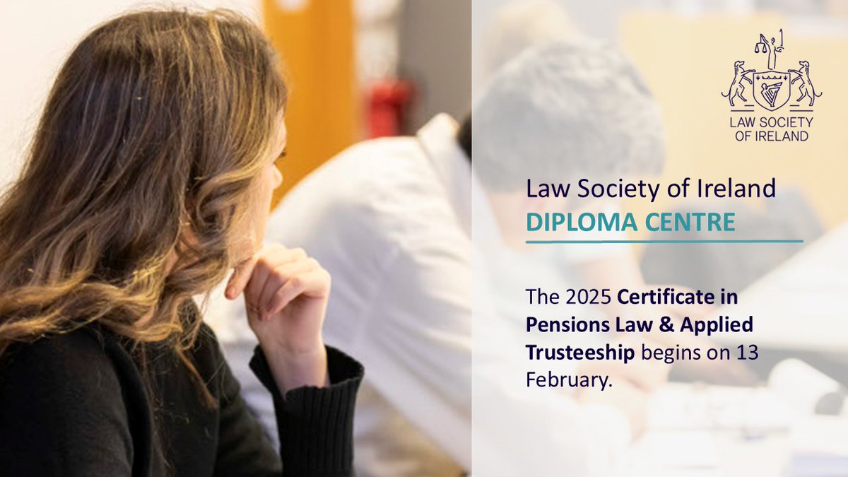 Our Certificate in Pensions Law &amp; Applied Trusteeship has been approved as a course meeting the Pensions Authority's requirements for trustee qualifications. 

If you want to improve your knowledge in this important area, find out more and apply here: lawsociety.ie/productdetails…