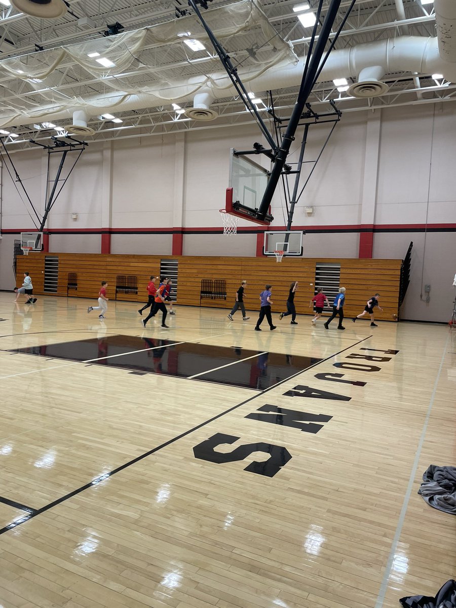 Mr. Riehle introducing flicker ball in P.E.