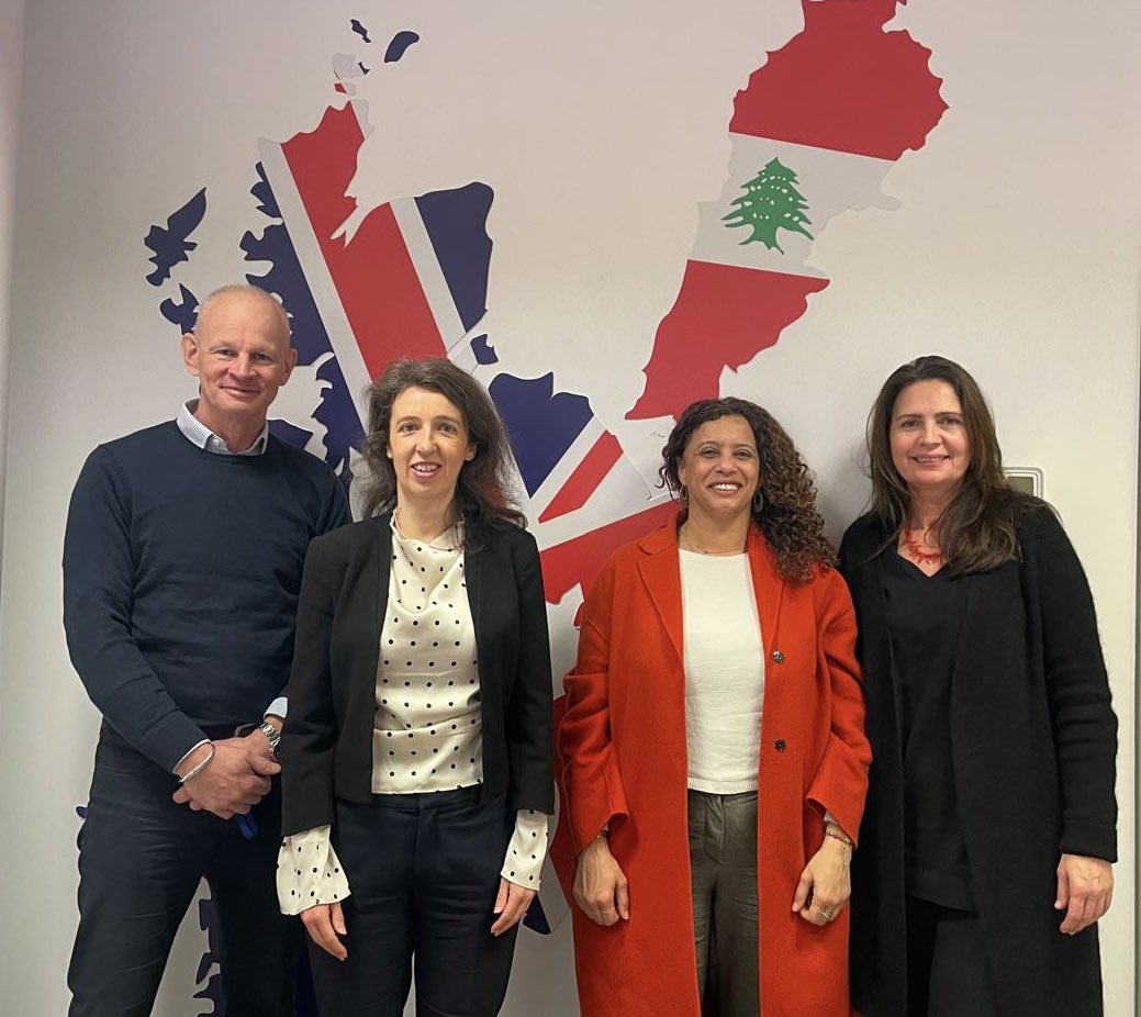 Victoria Dunne (@victoriadunne24) on Twitter photo Great to meet <a href="/RobatWarChild/">Rob Williams</a> Alliance CEO, Flutra Gorana Regional Director, & Nisrine Yassine Lebanon Country Director.
Heard about positive impact their psychosocial support activities are having on children.
Lots in common with UK aid supporting the most vulnerable across 🇱🇧. Great to meet <a href="/RobatWarChild/">Rob Williams</a> Alliance CEO, Flutra Gorana Regional Director, & Nisrine Yassine Lebanon Country Director.
Heard about positive impact their psychosocial support activities are having on children.
Lots in common with UK aid supporting the most vulnerable across 🇱🇧.