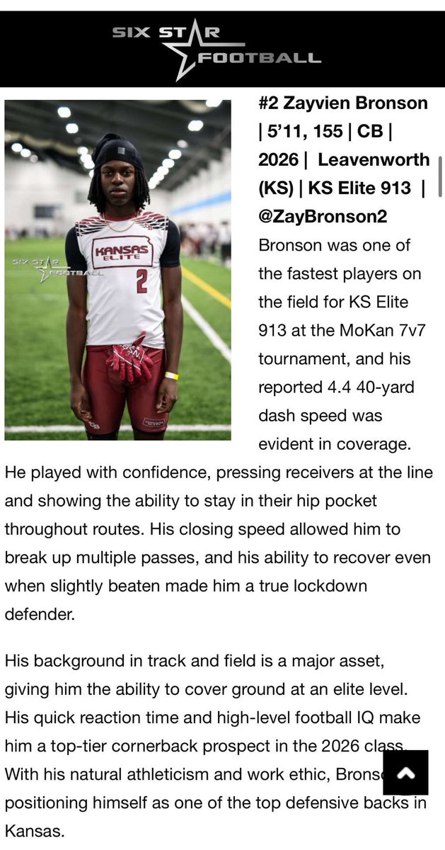 Thank you for the write up <a href="/6starfootballKS/">Six Star Football | KANSAS</a> <a href="/sixstarfootball/">Six Star Football | PLUS+</a> <a href="/6starfootballMO/">Six Star Football | MISSOURI</a> @metrosports_mk <a href="/JPRockMO/">JP Rock</a> <a href="/KSElite7v7/">KS Elite 7v7</a> <a href="/CoachWendland/">Tyler Wendland</a>