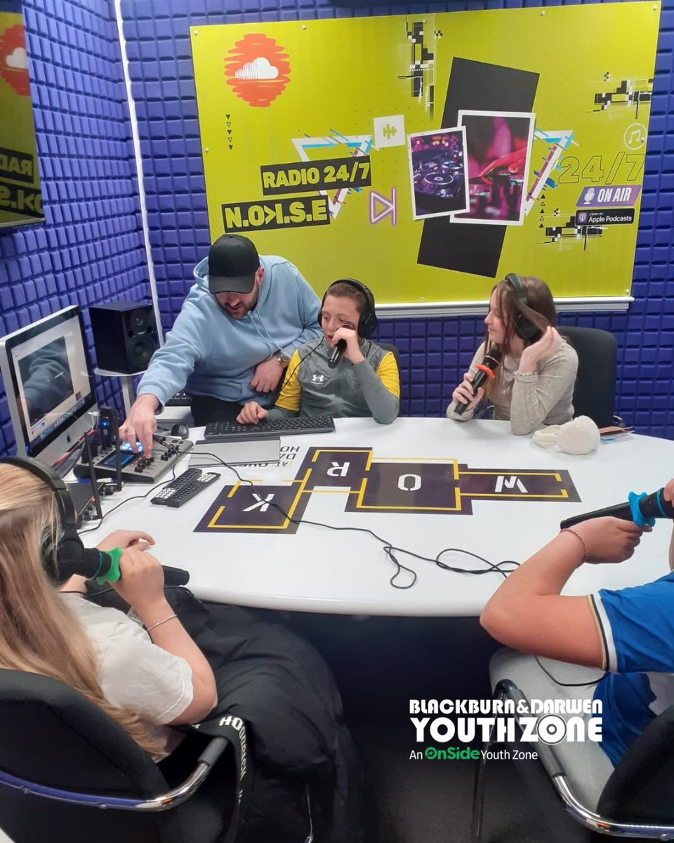 Yesterday for #ChildrensMentalHealthWeek, we opened up our Podcast room in Darwen and encouraged our young people to talk about mental health. 

At Blackburn &amp; Darwen Youth Zone, we aim to create a safe and supportive space for open discussions around these important topics.  🧠