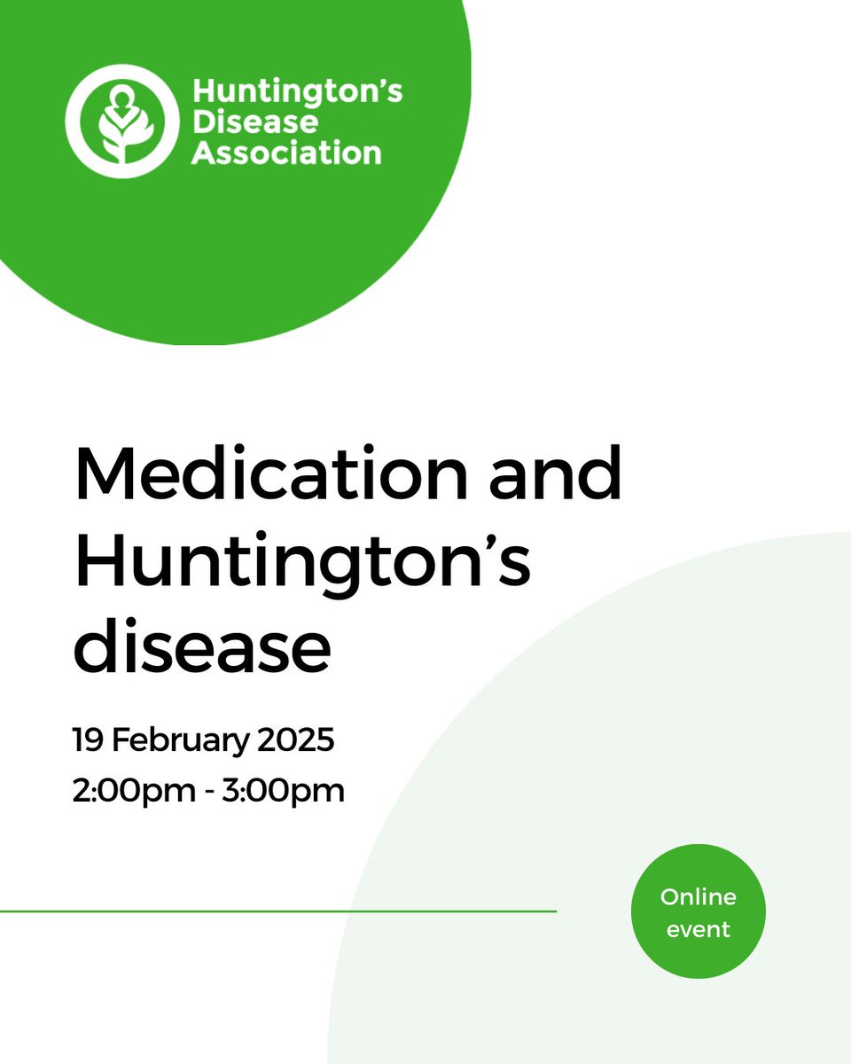 Families and professionals—join us for expert insights on medication management for Huntington’s disease!  

Rachel Taylor, Consultant Nurse, will be addressing: