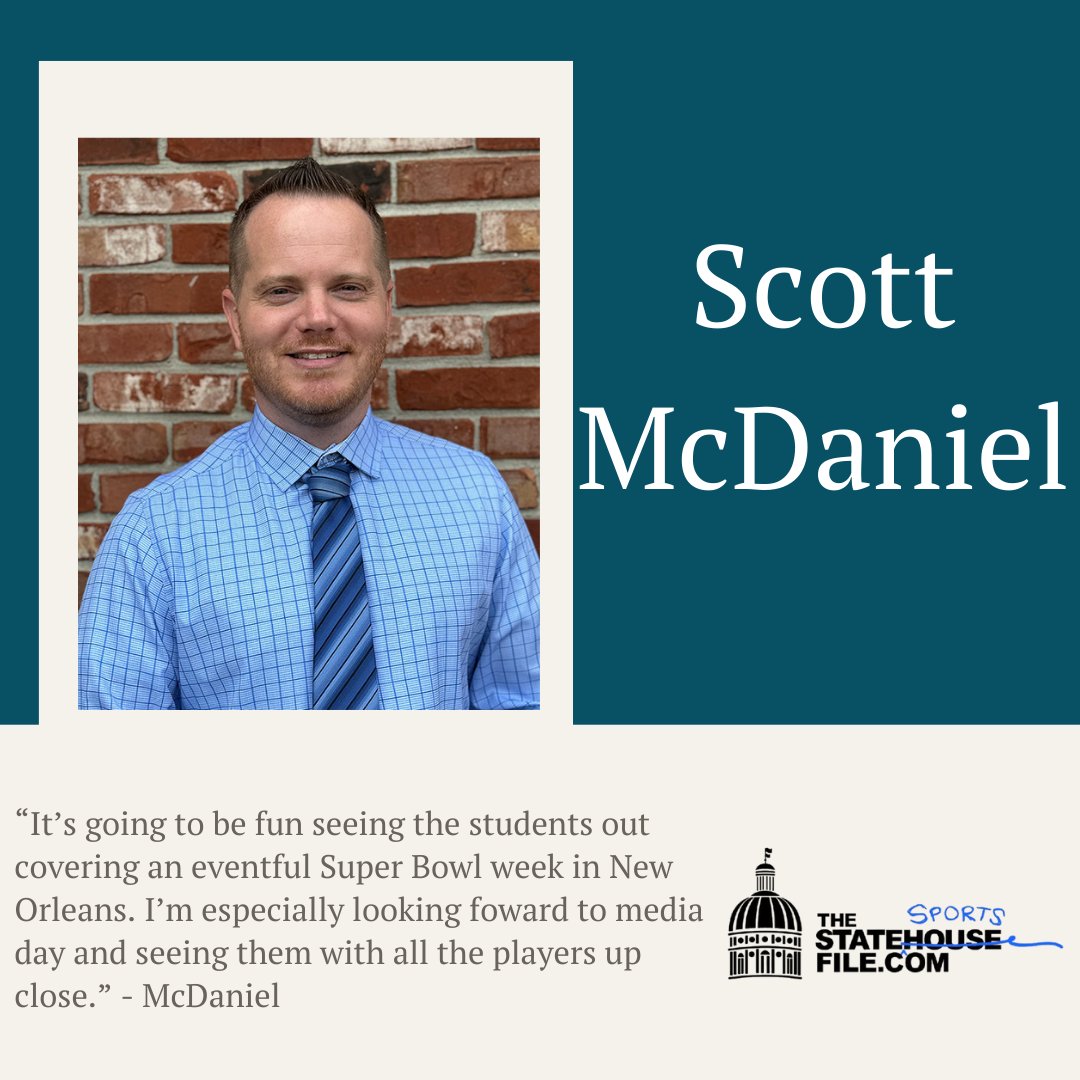Meet the Super Bowl team! Well, OUR Super Bowl team. Franklin College Pulliam School of Journalism Chair Scott McDaniel is back sleeping in a dormitory this week, but he's not complaining. #SuperBowl #StudentJournalists