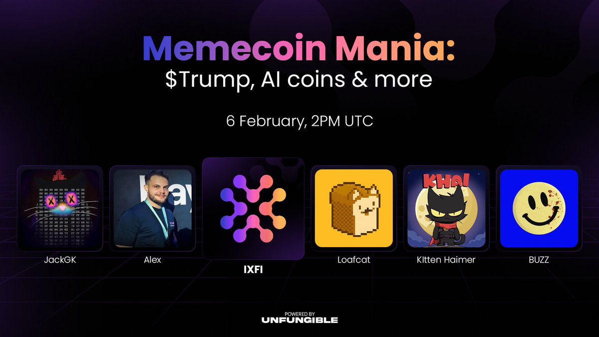 Memecoins are taking over - let’s talk about it.

Join our 𝕏 Space on 6 February at 2 PM UTC as we break down the $TRUMP craze, AI-powered meme projects, and where the next big wave is coming from.

Set your reminder in the comments⤵️