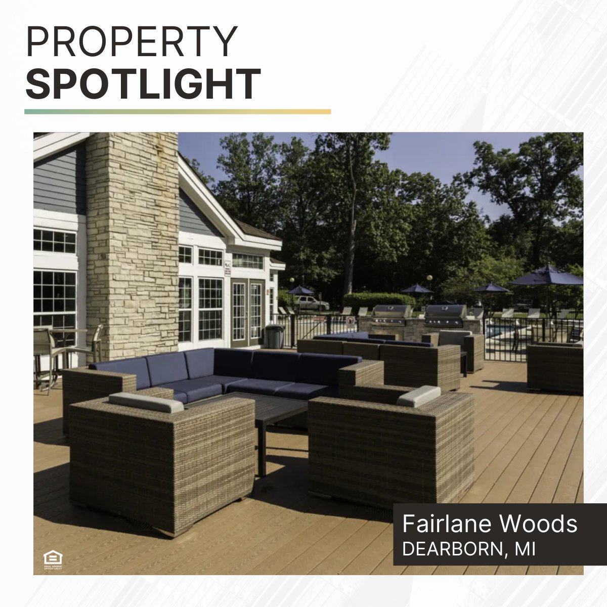 Elevate your outdoor gatherings at Fairlane Woods Apartments! 🔥

The grilling area is ready for you to sizzle up some delicious moments with friends and family. 🌳🍴

Explore our Dearborn community!
#LiveMarquette #MarquetteManagement #DearbornMI #FairlaneWoods