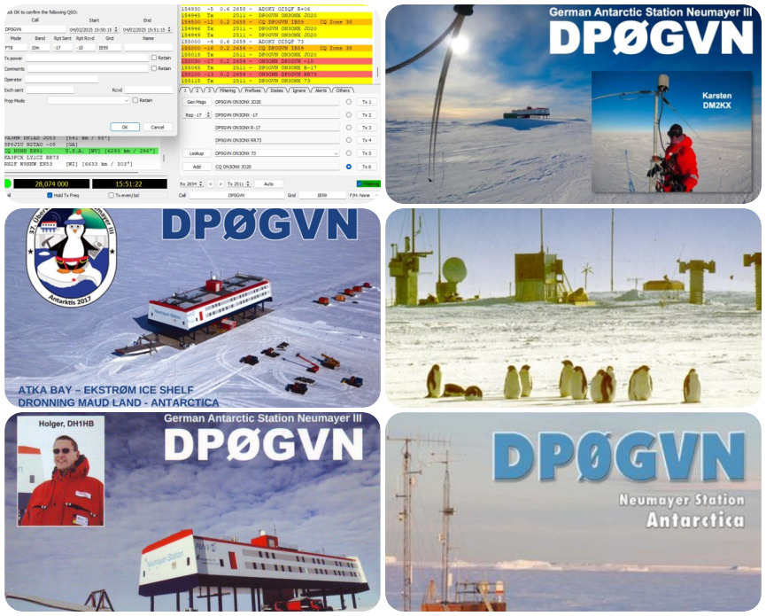 J'ai  réussit une communication exceptionnelle rapide de 2minutes avec la  base antarctique Neumayer ou Georg von Neumayer est une station de  recherche scientifique allemande située en Antarctique à quelques  kilomètres de la côte, à proximité de la Baie d'Atka.