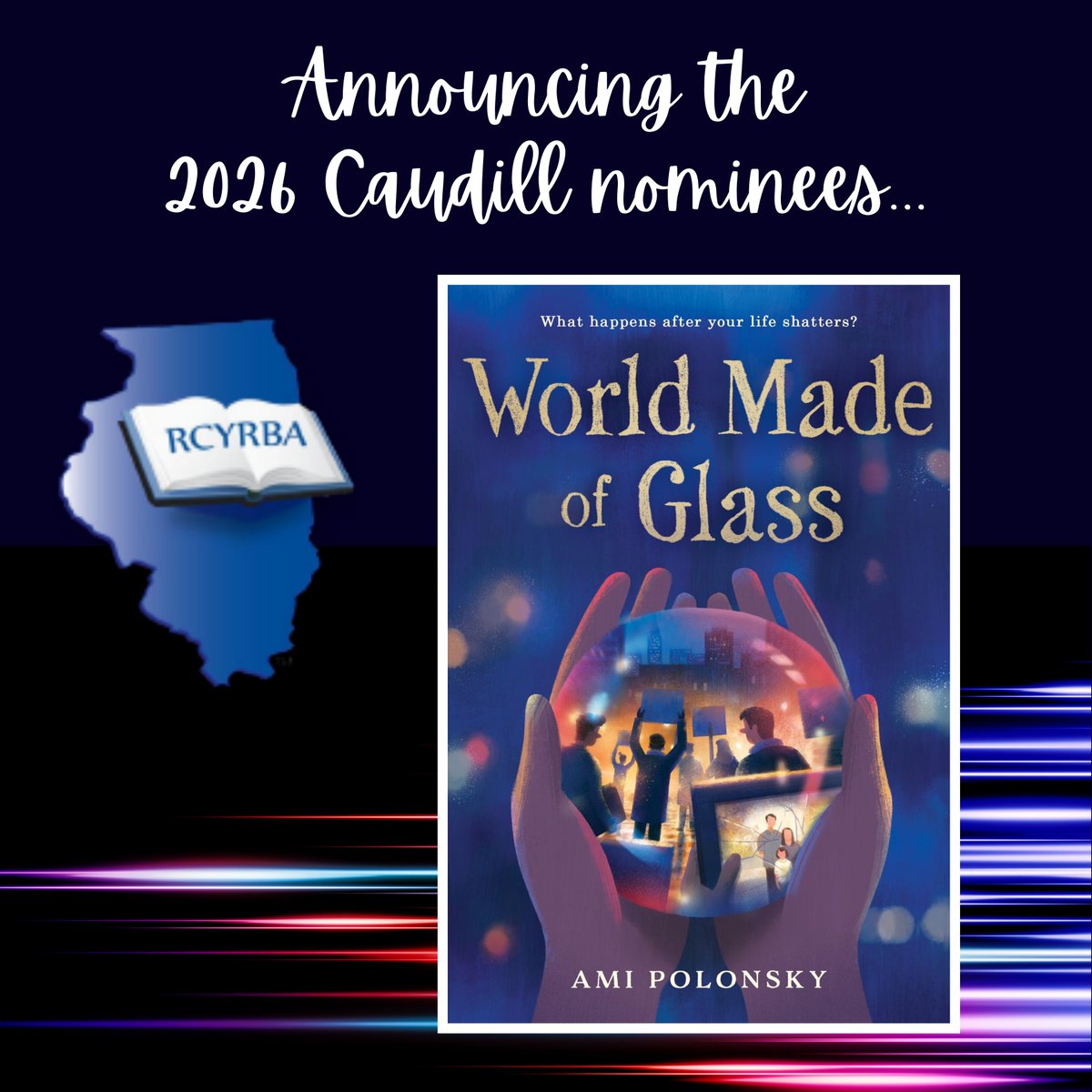 Congratulations to Ami Polonsky… WORLD MADE OF GLASS is a 2026 #CaudillAward nominee!!