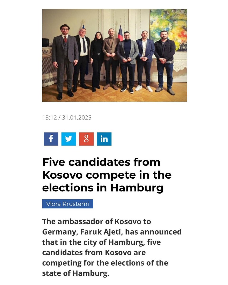 Exciting to see 5️⃣ candidates with 🇽🇰 background running in Hamburg's state elections🗳

Their candidacy shows the success of integration &amp; reflects the shared commitment to democracy &amp; inclusion. 

Looking forward to more examples between of our two nations' strong bond! 
🇩🇪🤝🇽🇰
