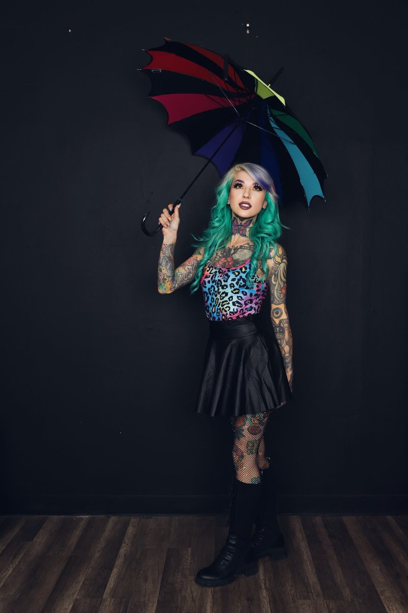 VampireFreaks's tweet photo. When you need a pop of color and you can't decide which - add them all with our Batwing Pagoda Umbrella [Goth Rainbow]

📷 @airica.michelle
#Goth #Rainbow #GothRainbow #GothUmbrella #Pagoda #GothicFashion #AltStyle #EmoFashion https://t.co/xXBNiDcWb3
