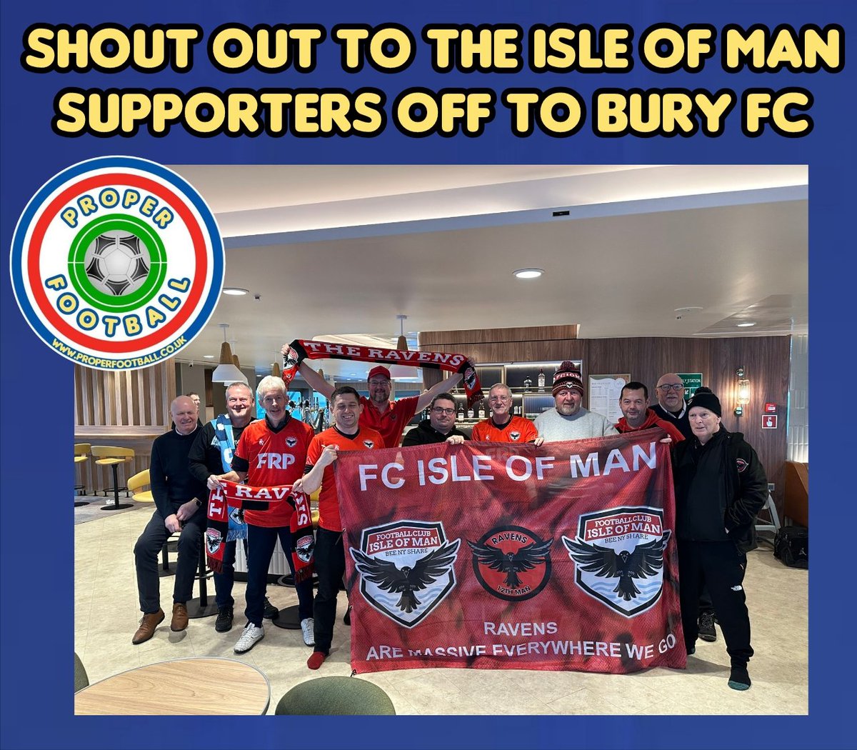 Hats off to these <a href="/FCIsleOfMan/">FC Isle of Man</a> supporters travelling by sea for their game against <a href="/buryfcofficial/">Bury Football Club</a> in the NWCFL Premier Division in the 9th tier of the football pyramid tonight!

Facing gale force winds on the Irish Sea traveling over to Heysham Port near Morecambe the Ravens