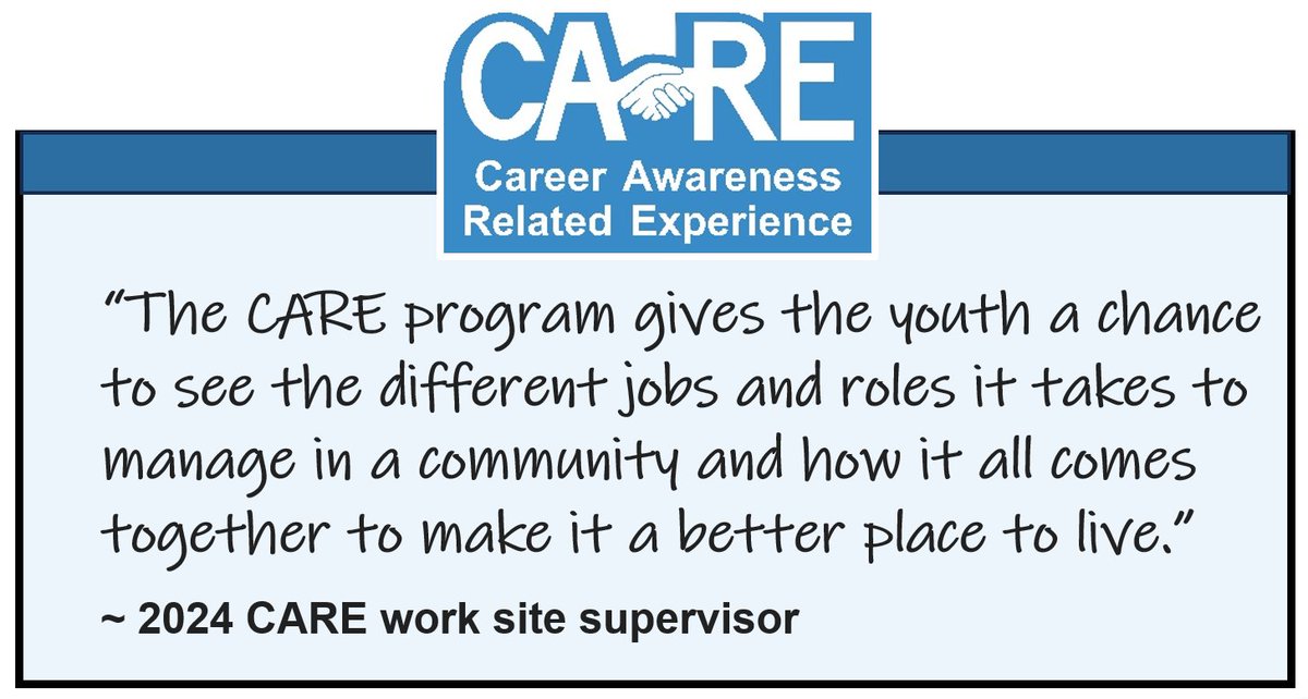 All of last year’s worksite supervisors recommend that Columbia teenagers participate in the CARE program in the future.

Do you want to make a difference while receiving free labor during the summer?

Contact Ron Schmidt at Ron.Schmidt@CoMo.gov or 573.874.6300.