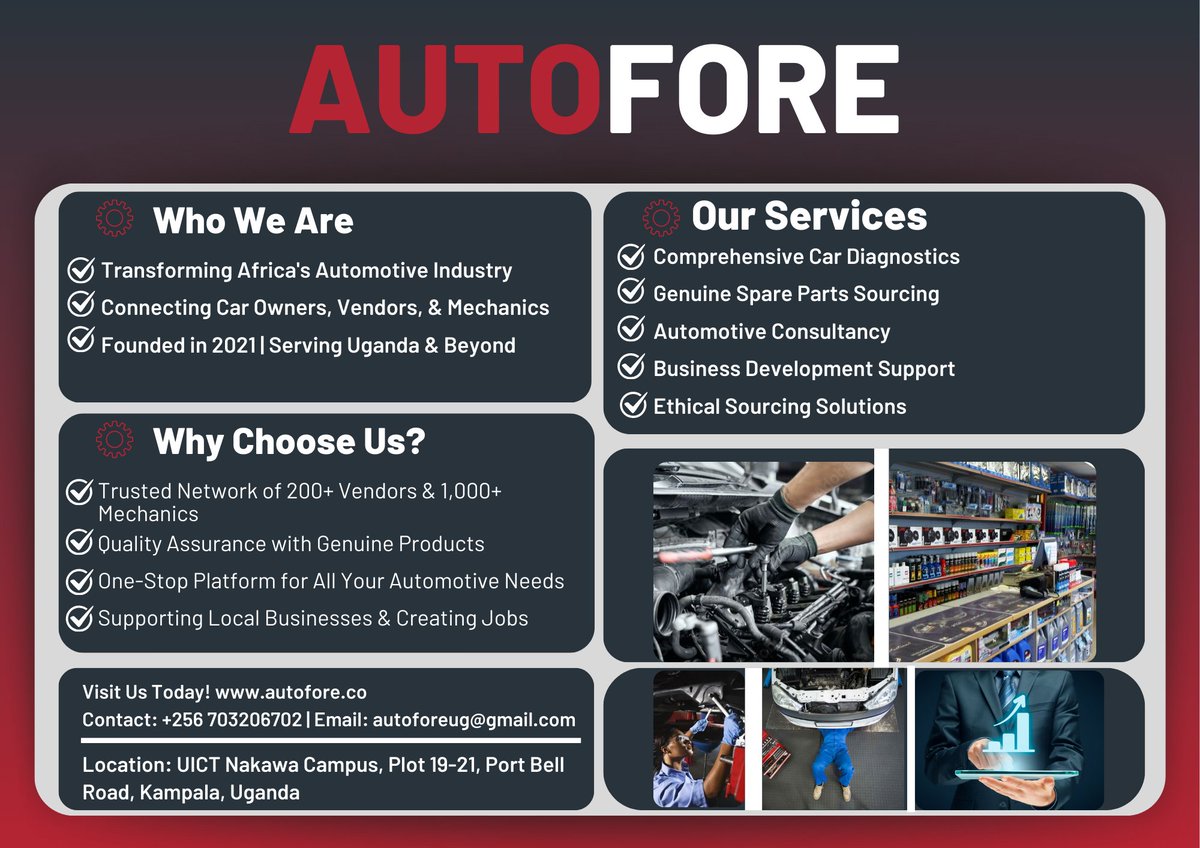 AutoforeUg's tweet image. Tech Meets Trust: Your Car Deserves the Best!
This month, get peace of mind with our Comprehensive Car Diagnostics. Spot issues and ensure peak performance.
🚗✨ Book your check today! autofore.co
#CarCare #AutoFore #ServiceOfTheMonth